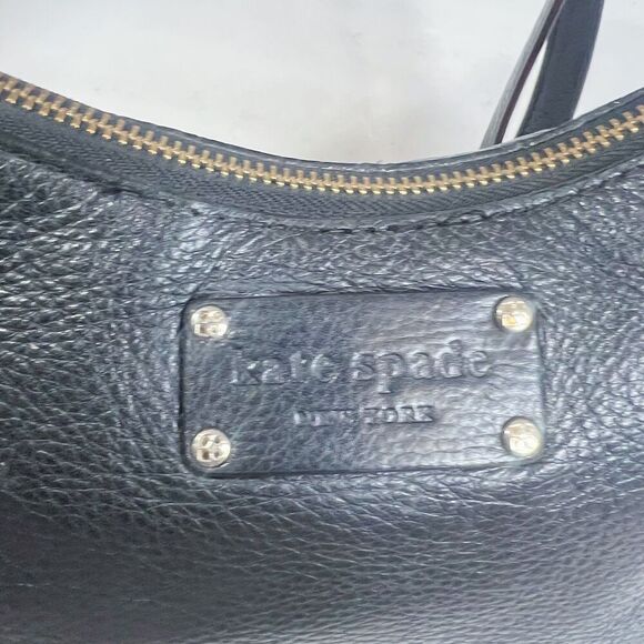 Kate Spade New York Black Pebbled Leather Crossbody Bag Tassel Purse - Picture 8 of 12